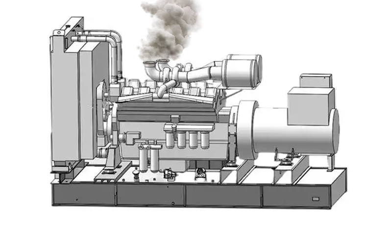 The engine emits blue or white smoke