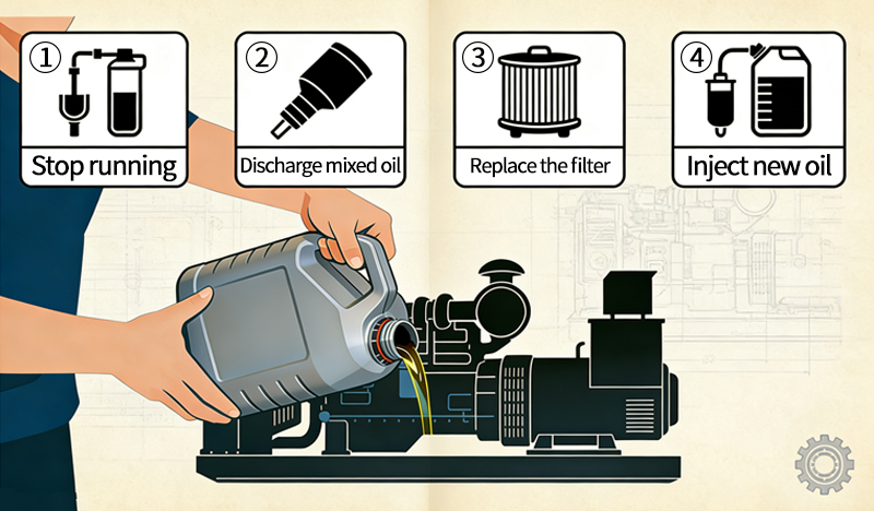 What should I do if I mistakenly use diesel as engine oil?